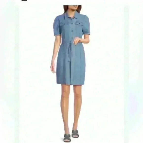 Nanette Lepore Dresses & Skirts - NWT nanette Nanette Lepore Denim Belted Shirt Dress Size 4